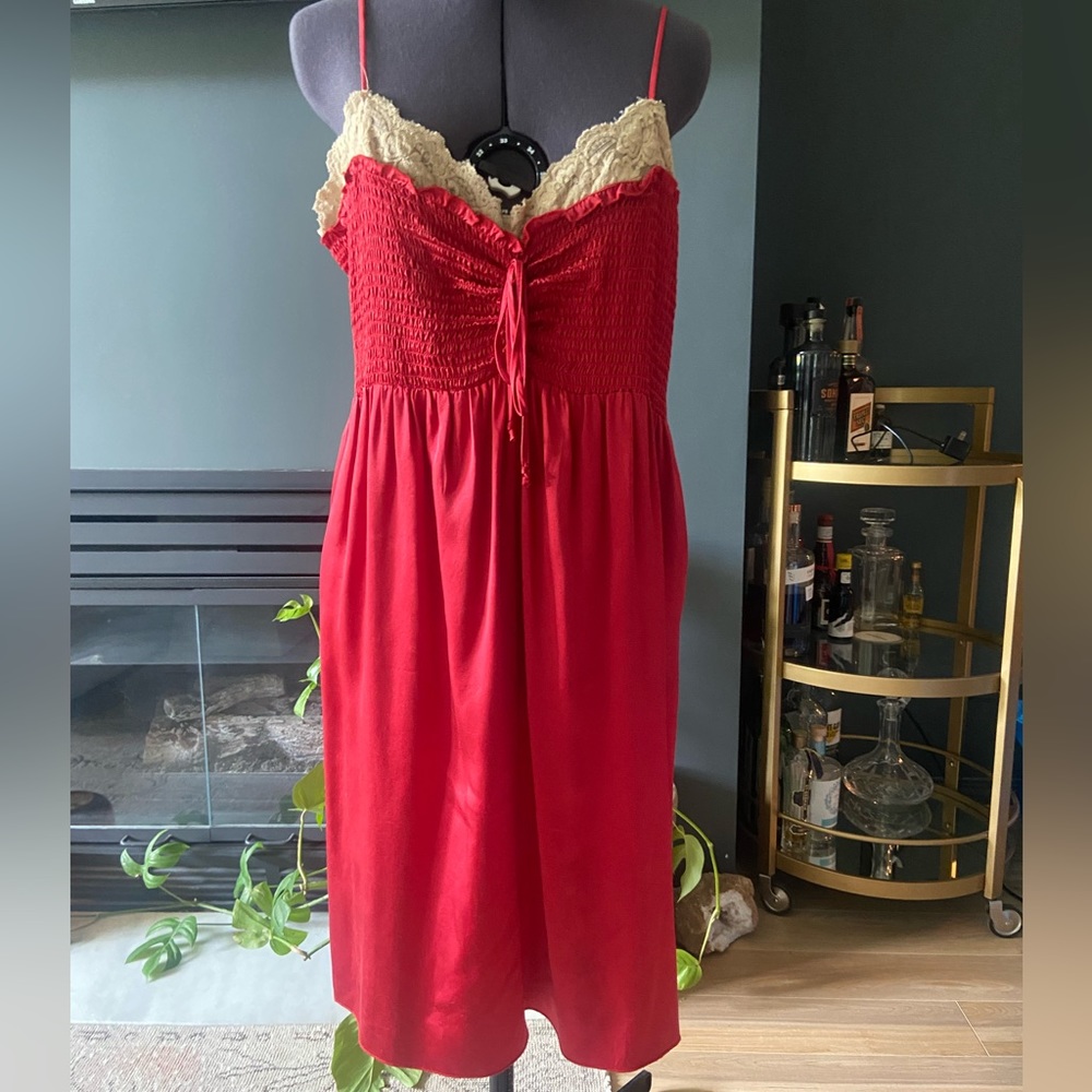 Betsey Johnson bergundy silk slip dress